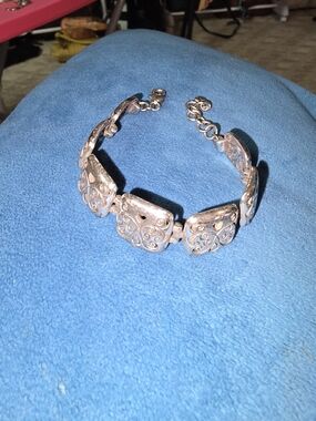 Brighton Elegant Silver-Tone Filigree Link Bracelet - Women Jewelry